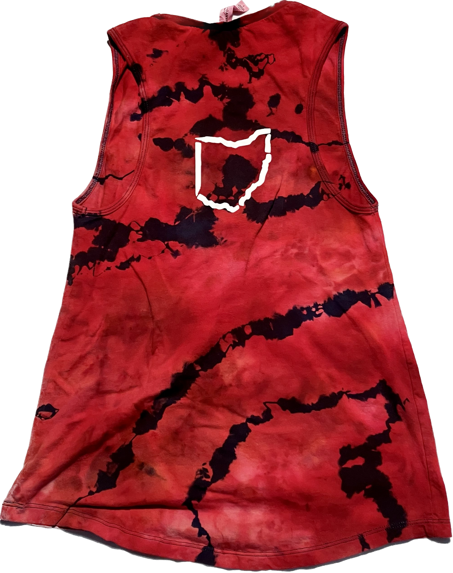 WOMANS Red, White, Blue CLE reverse dye Muscle Tanks